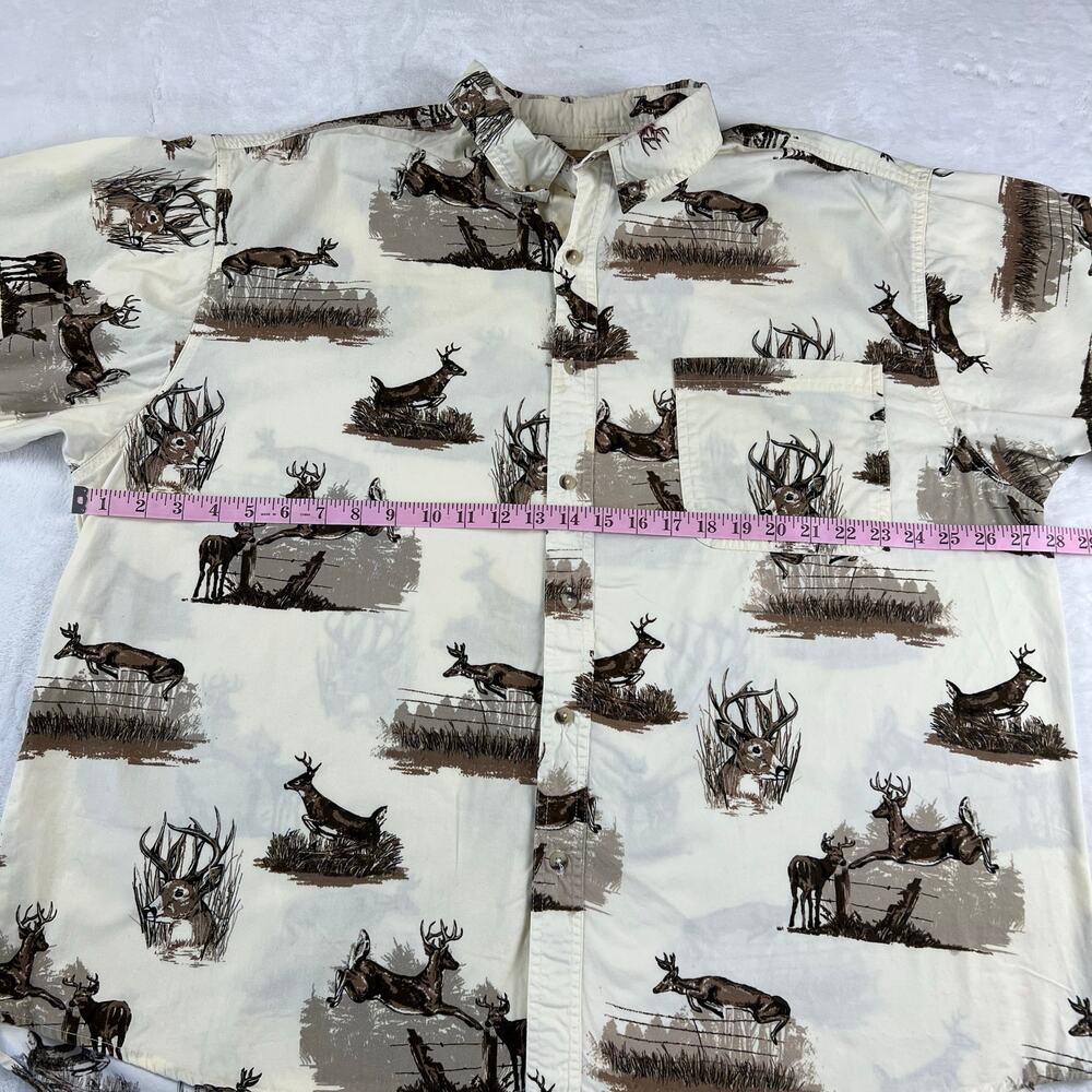 Outdoor Life Field Tested Buck Print Button Down Shirt Men's size 2XL AOP - Picture 4 of 8